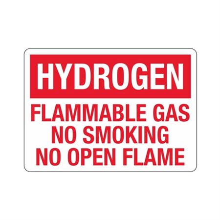 Hydrogen Flammable Gas No Smoking No Open Flame Sign